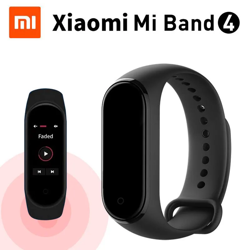 Original Xiaomi Mi Band 4 Bluetooth 5.0 Wristband Fitness Bracelet AMOLED Color Touch Screen Music AI Heart Rate | Электроника