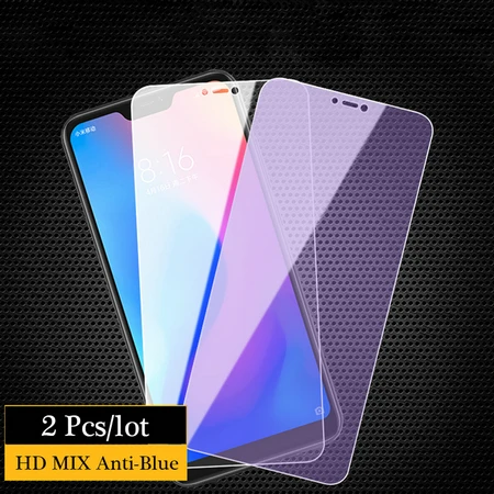 2 шт./лот 2.5D Закаленное стекло для Xiaomi Redmi 6 Pro 6A защита экрана 0,26 мм 9H анти-синее стекло для Xiaomi Redmi 6A 6 Pro - Цвет: HP MIX Anti-Blu