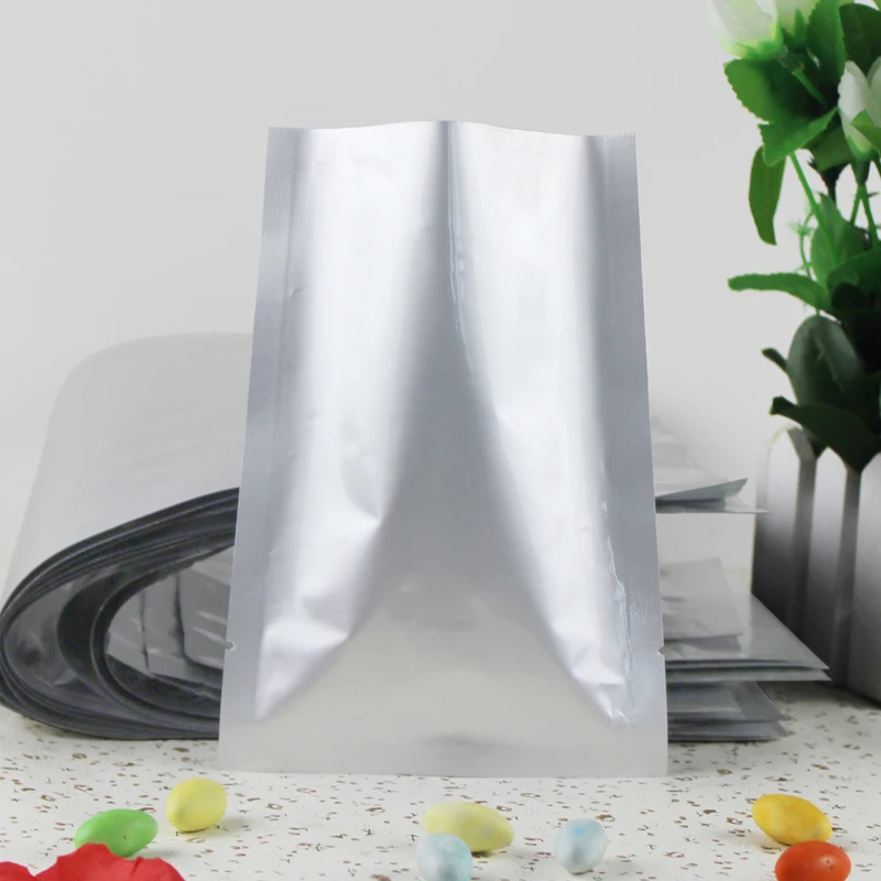 9*13cm Plastic Flat Foil Bag Silver Heat Seal Plating Aluminum Food Storage Packaging Aluminizing Vacuum Pouch | Дом и сад