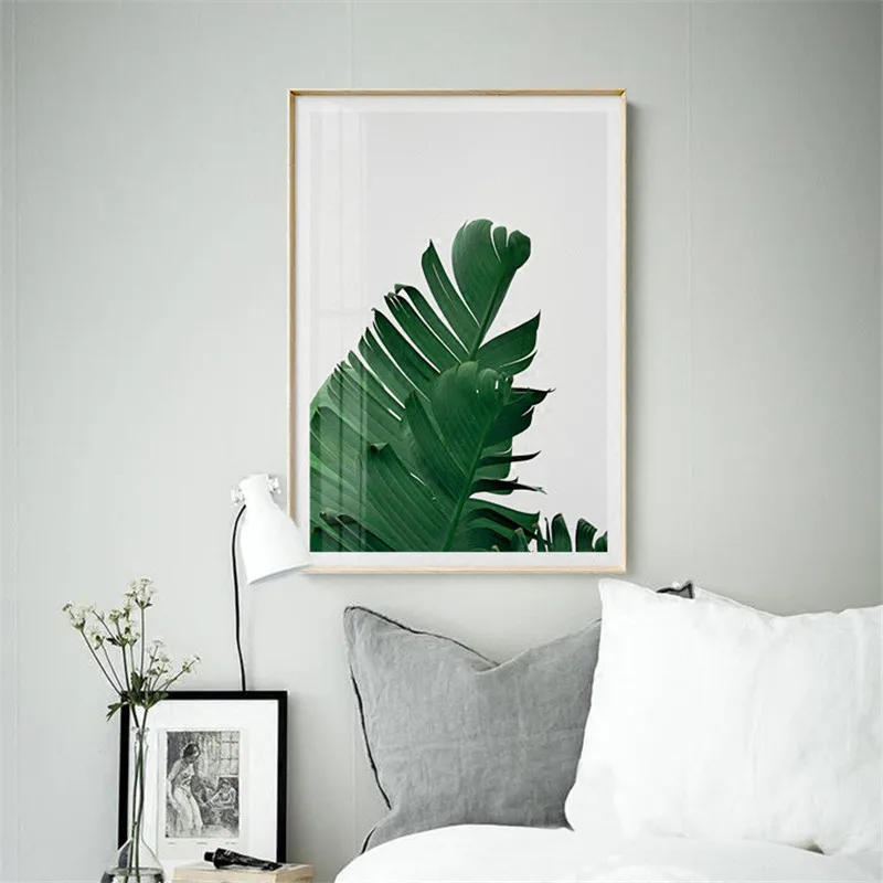 Tropical Plants Canvas Painting Wall Art Print Green Leaves Pictures For Living Room decoracion Nordic Posters Frameless | Дом и сад