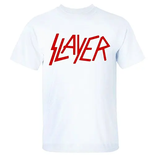 Модные Футболки для женщин летние прямые 100% хлопок и Для Мужчин's Slayer надписью