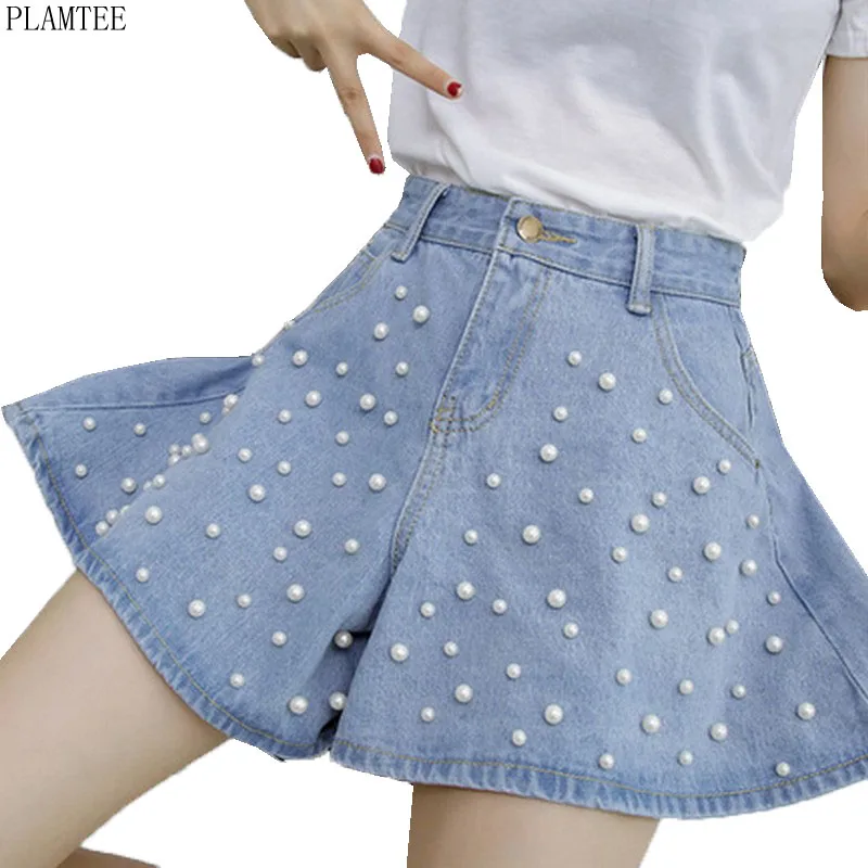 PLAMTEE уличный стиль Бисер дизайнерская юбка шорты женские с высокой талией Saia Feminino
