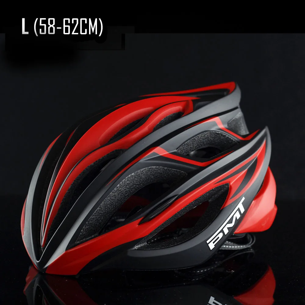 L RED and BLACK PMT сверхлегкий MTB внедорожный велосипед Велоспорт безопасность шлем горный велосипед гоночный EPS интегрально-Формованный BMX спортивный супер шлем - Цвет: L RED and BLACK