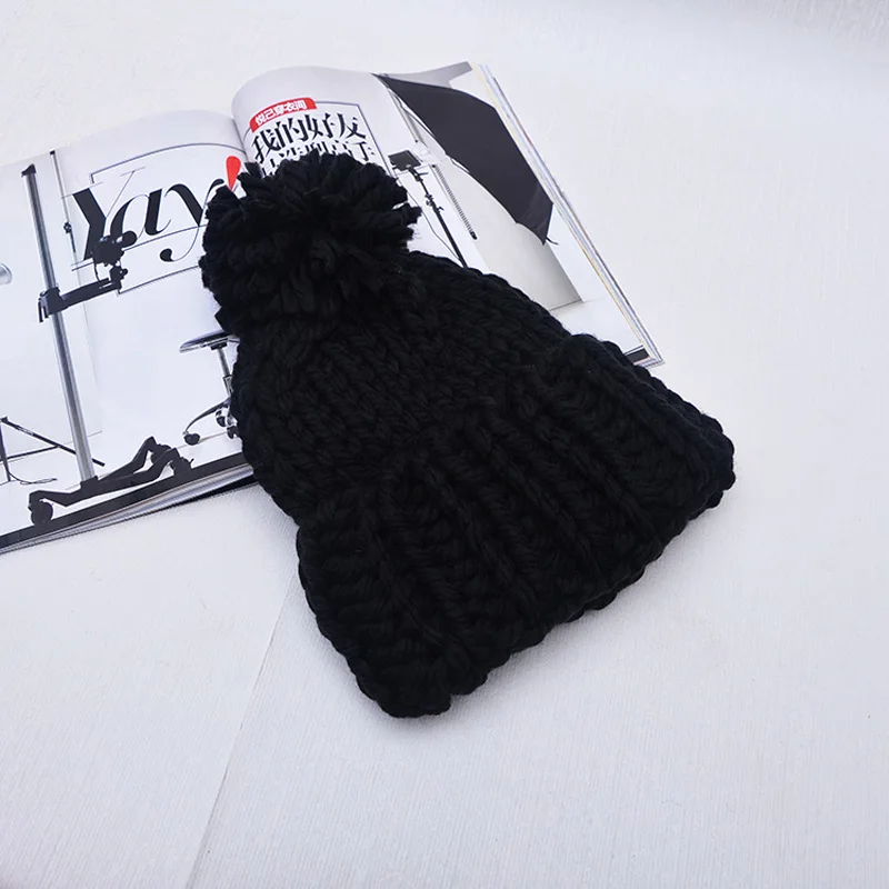 LERFEY женские вязаные шапки ручной работы грубая зимняя шапка теплые Skullies Beanies
