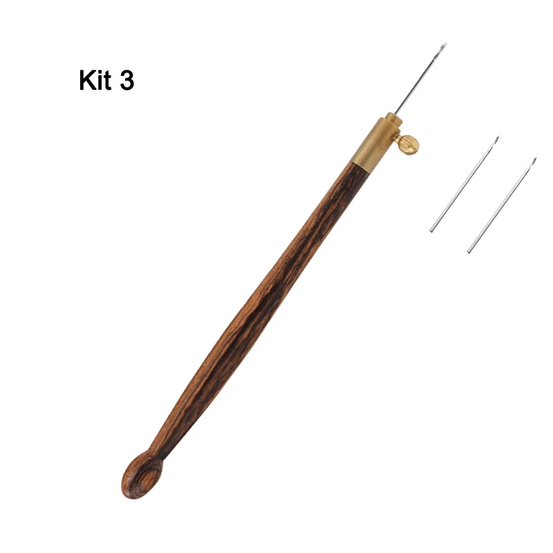 kit 3 Вышивка тамбур крючком игла крюк с 3 иглы Lesage Бисероплетение кутюр Luneville блестящие бусины Крючки для игл набор инструментов - Цвет: kit 3