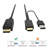 hdmi to displayport cable with usb power converter adapter for macbook dell monitor hdtv pc