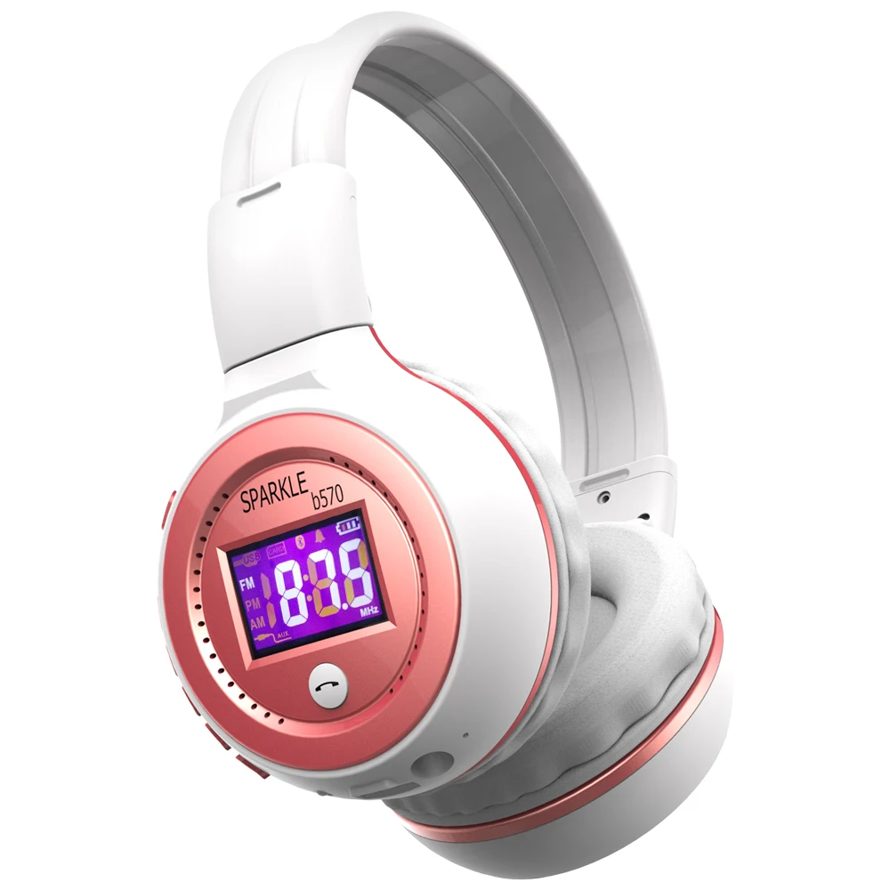 ZEALOT B570 HiFi стерео bluetooth наушники со светодиодным дисплеем беспроводная гарнитура