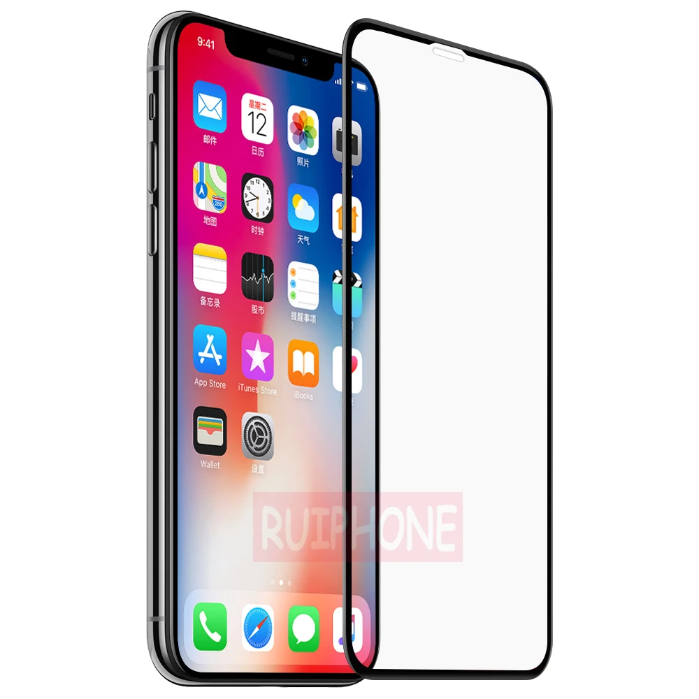 Защитное 3D стекло с полным покрытием экрана для iPhone X XR XS Max защитное закаленное 11