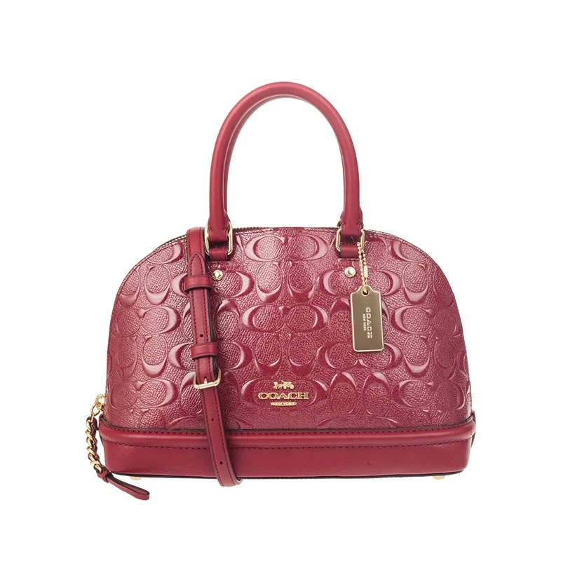 COACH MINI SIERRA SIG тисненая лакированная кожаная сумка F27597 - Цвет: F27597IMCHE
