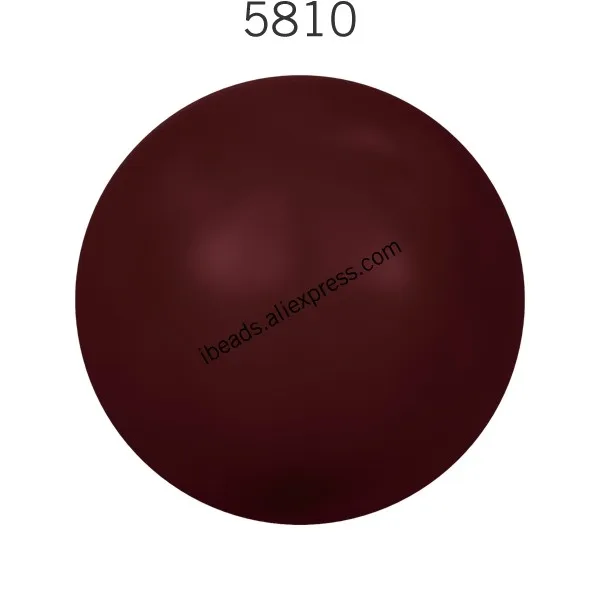 Bordeaux 538 Кристалл от Swarovski 5810 круглая жемчужная бусина с полным просверленным отверстием, Бисероплетение для DIY браслетов, ювелирных изделий - Цвет: Bordeaux 538