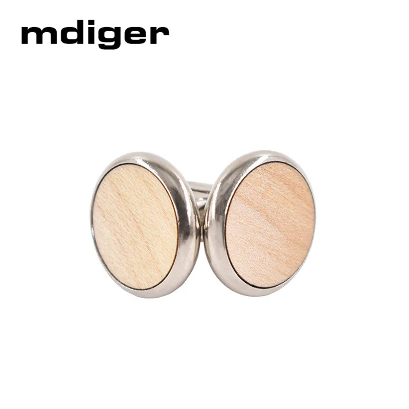 Mdiger бренд Запонки Дерево для мужские подарки Новая мода большие круглые запонки