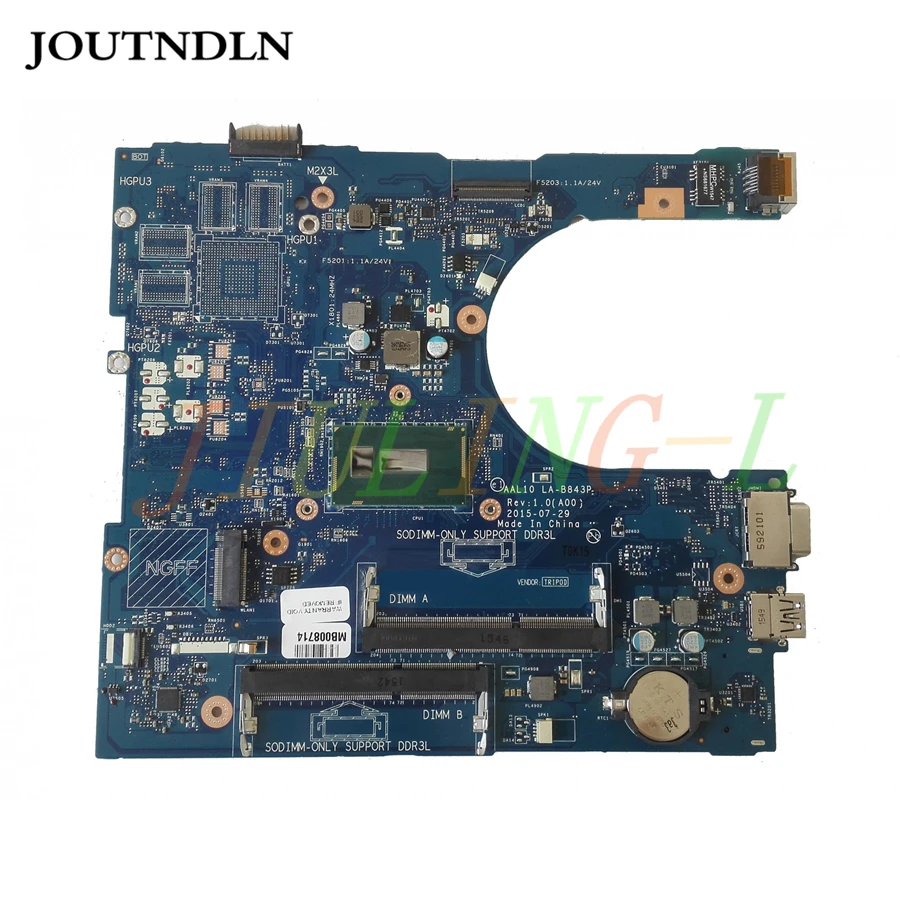 JOUTNDLN для DELL 5558 материнская плата ноутбука 7CV2G 07CV2G CN I5 5200U CPU AAL10 LA B843P DDR3|Материнские