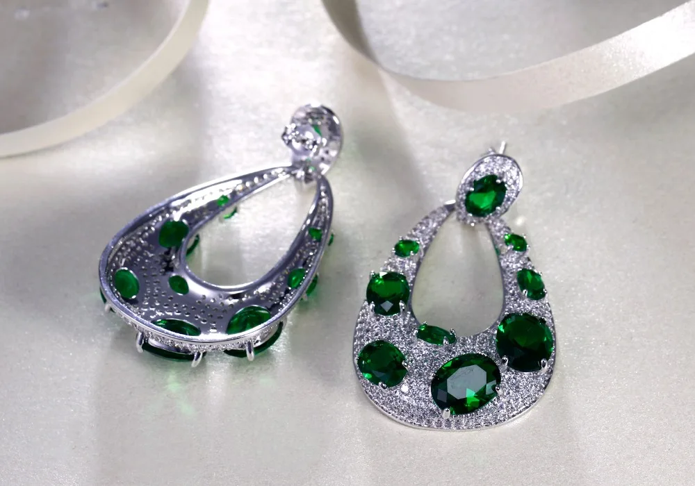 Серьги капли белого цвета с кубическим цирконием AAA вечерние серьги для женщин