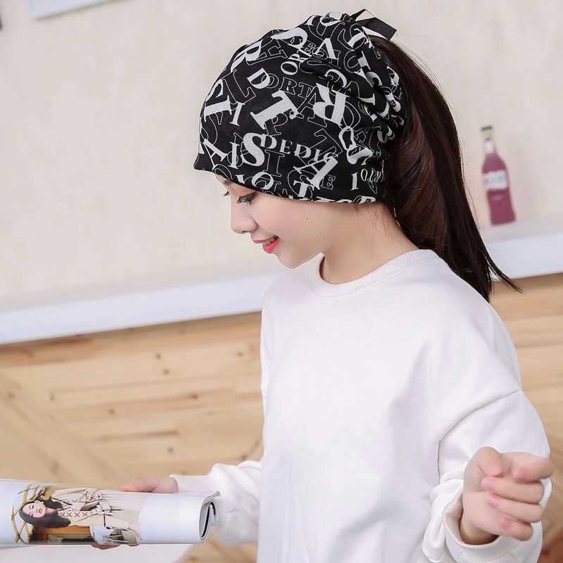 Hiking Scarves pattern Letter Confinement cap Autumn winter Knitted hat Pile thin | Спорт и развлечения