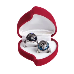 Коробка для двух колец для ювелирных изделий Обручальные кольца пара, серьги, ювелирное изделие, Дисплей хранения Чехол розовое Цветочное сердце Форма подарок