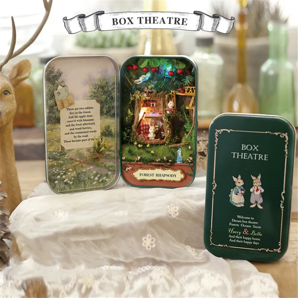 

Snow Dream Doll House 3D DIY Miniature Wooden Puzzle Dollhouse Mini Furniture Decoration Toy for Kid Birthday Gift Box Theatre