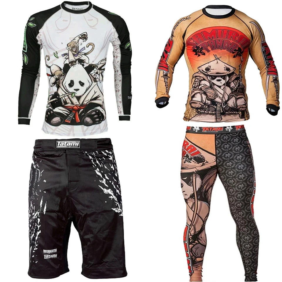 Mma JIUJITSU Рашгард футболка для занятий боксом костюмы мужские с длинным рукавом ММА