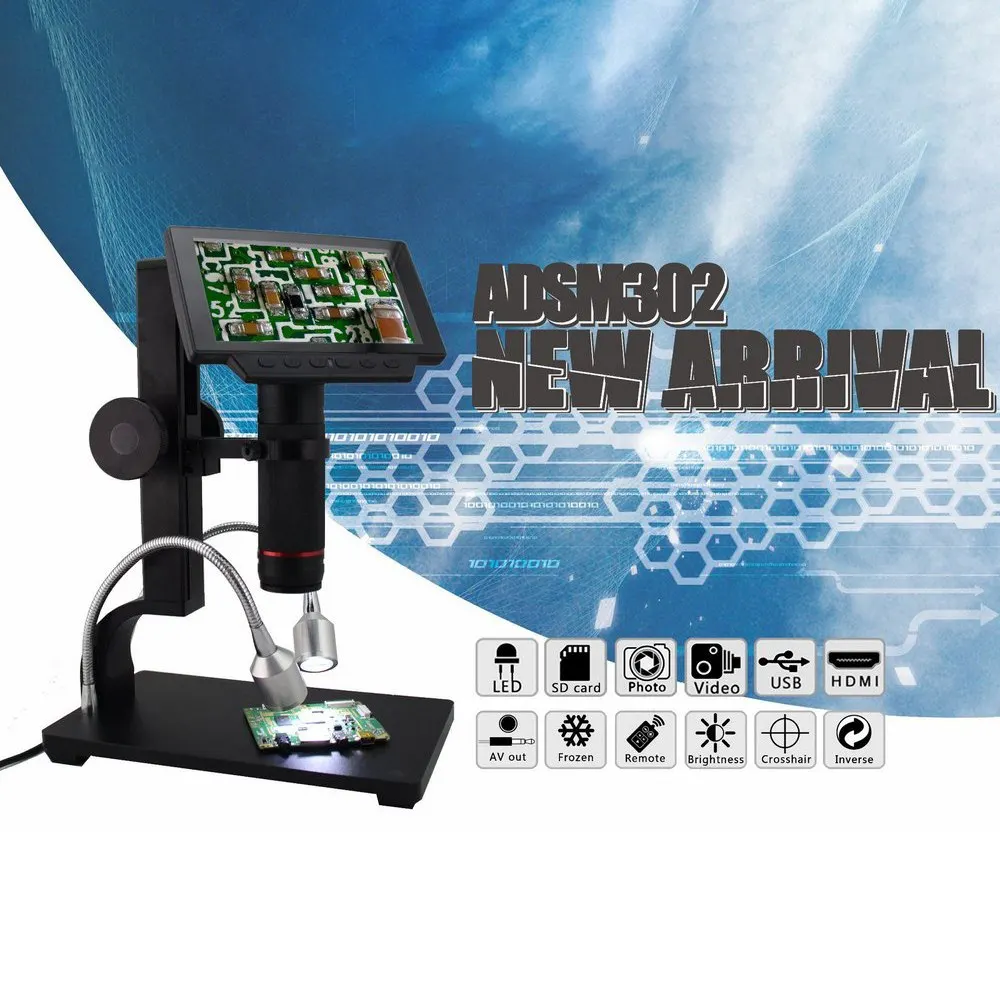 ADSM302 цифровые микроскопы Электронный USB 1080P Full HD видео микроскоп 5 дюймов