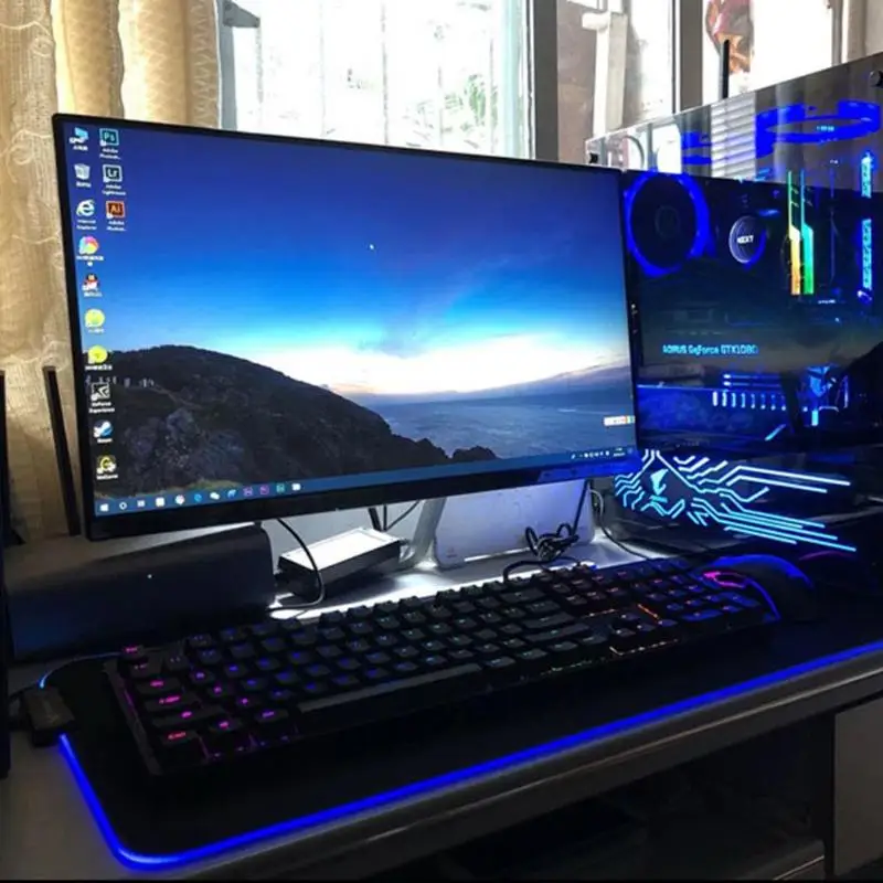 VODOOL большой светодиодный RGB коврик для мыши USB Проводная диммируемая подсветка игровой геймер Коврик для мыши настольная клавиатура Коврик для мыши для компьютера ноутбука