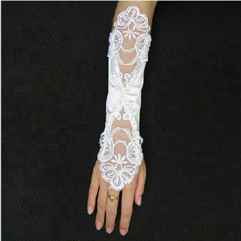 Свадебные перчатки свадебные вечерние платья двойные аксессуары кружева