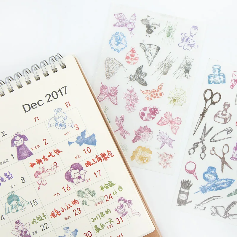 (6 листов/партия) винтажные декоративные наклейки гнев клейкие DIY украшения