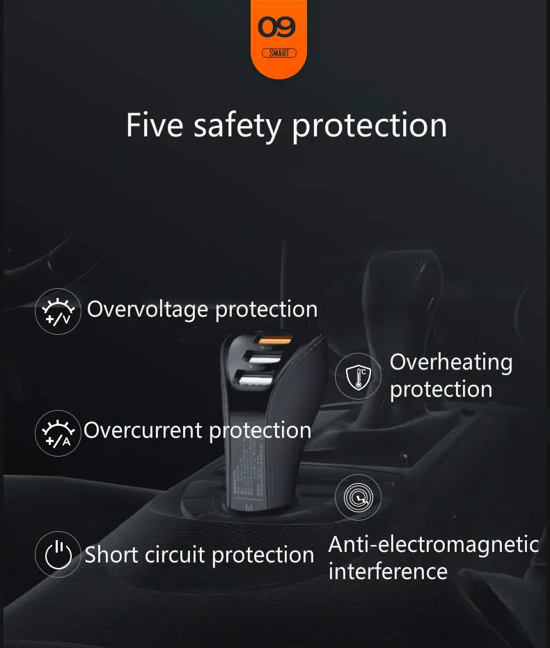 Nile горячая Распродажа универсальная умная Быстрая зарядка QC 3 0 USB автомобильная