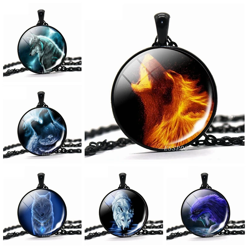 Мужское ожерелье с подвеской в виде головы волка стиле стимпанк ювелирное