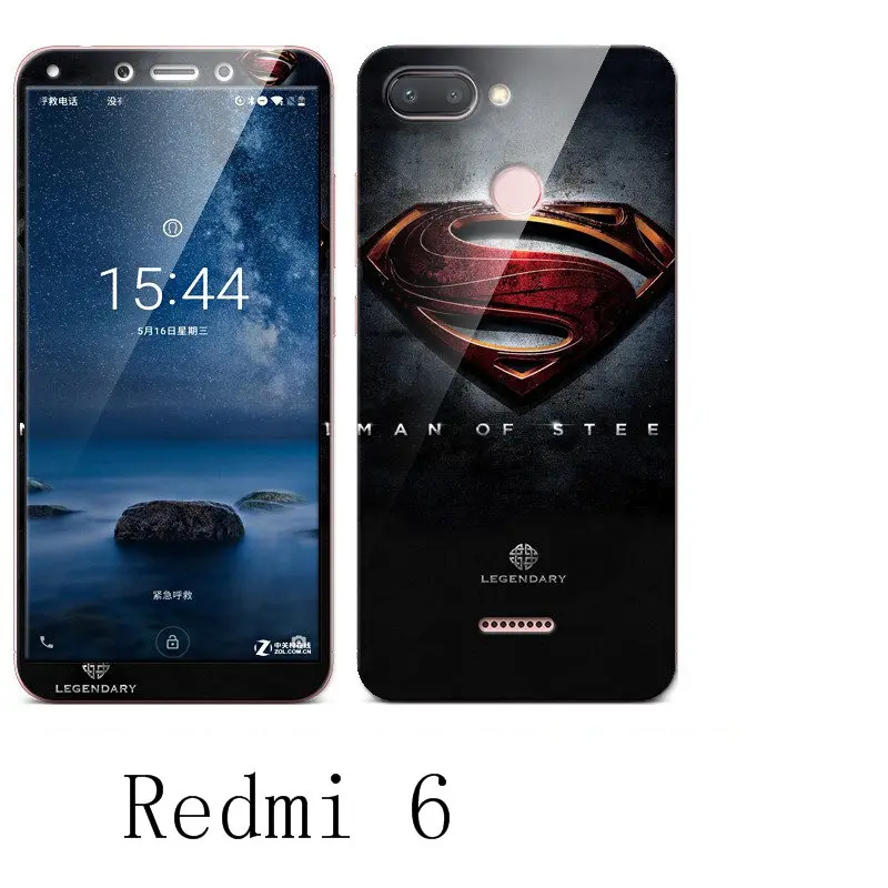 Xiaomi redmi 6 чехол 360 градусов защитный из ТПУ + цветной Интегрированный закаленного
