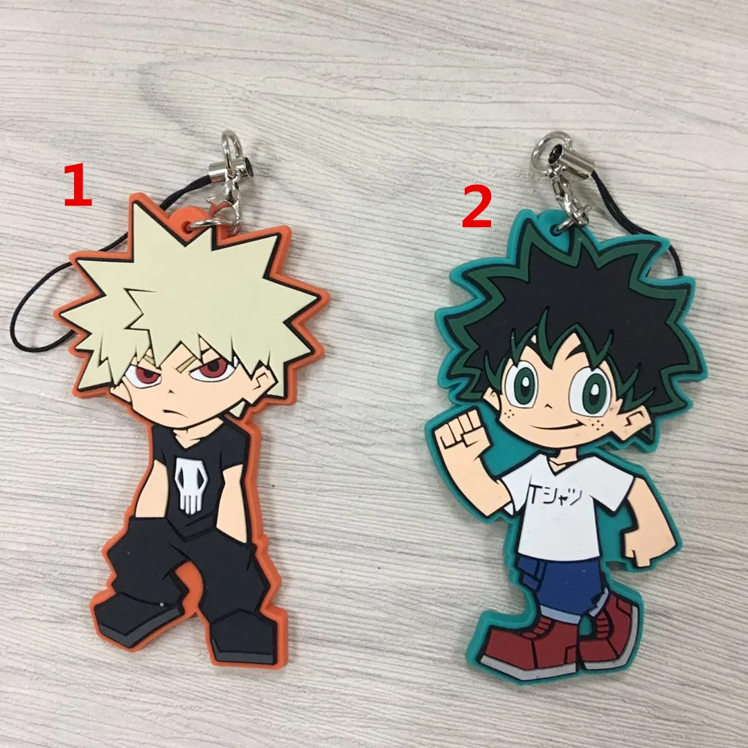 

T1492 Anime Boku no Hero Academia rubber Keychain Key Ring Straps Rare cosplay