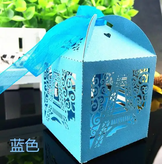 100 шт Эйфелева башня лазерная резка коробка конфет Свадебная для вечеринок