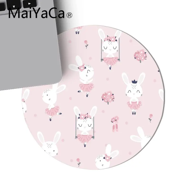 Maiyaca милый кролик шаблон DIY дизайн игровой с узором круглый коврик для мыши