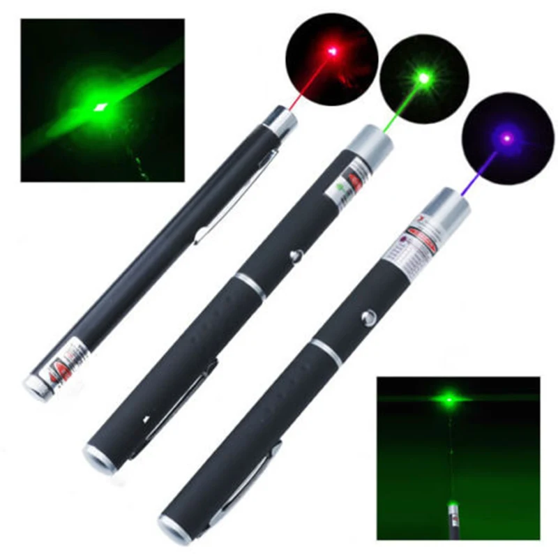 1 ШТ. Мощный Зеленый/Красный/Синий Лазерная Указка Pen Луч Света 5 МВт
