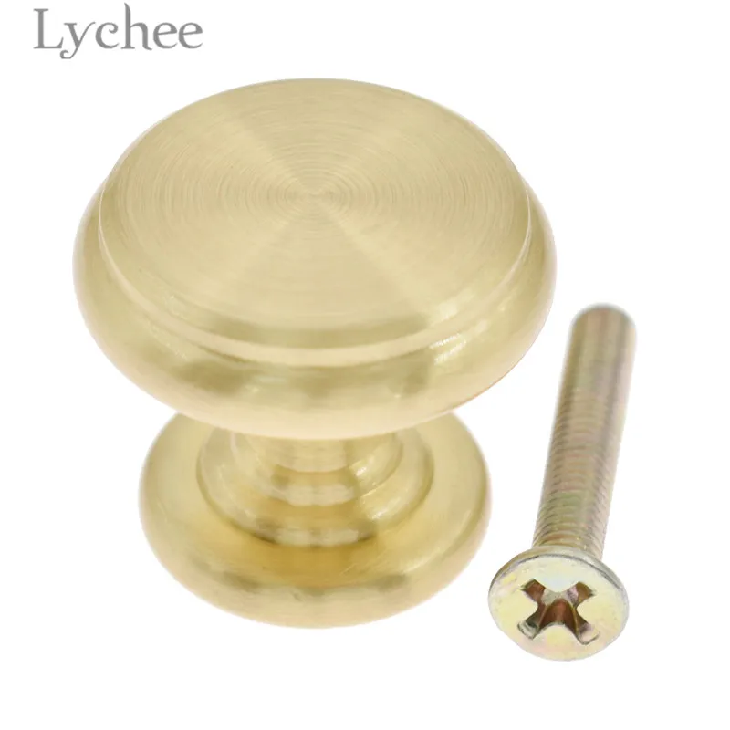 Lychee Life Твердые Латунные круглые ручки для шкафа ручка на ящики круглая товары