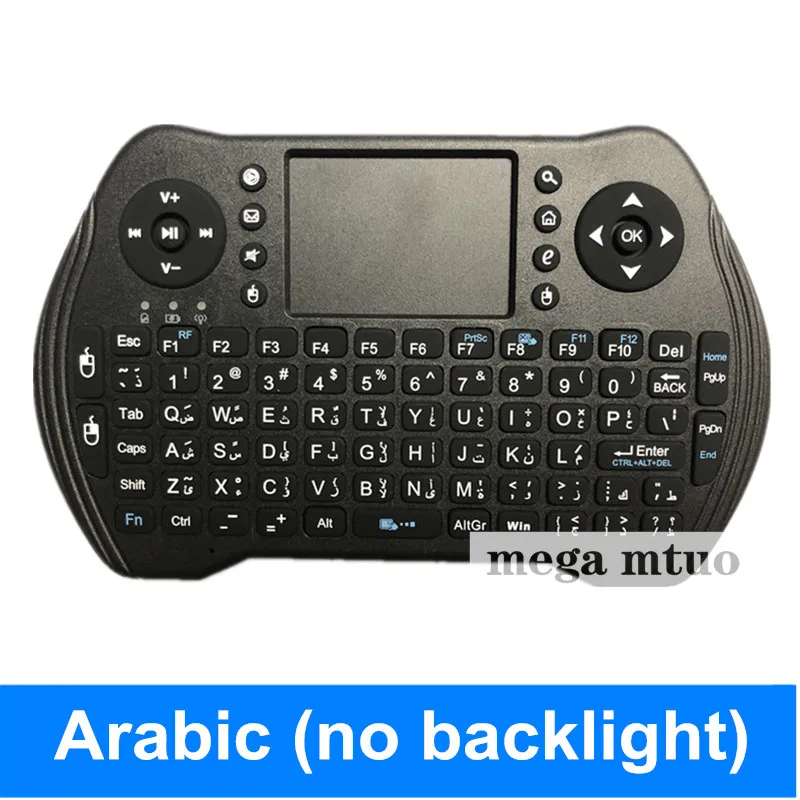 Беспроводная клавиатура MT10 с тачпадом i8 для Android tv BOX Air mouse, русский, английский, тайский, испанский, иврит, арабский, немецкий, французский, 2,4 ГГц