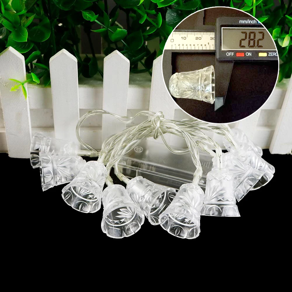 

1m 2m LED Decorative String Light Bell Shaped Garland For Christmas Lights Outdoor Wedding Party Holiday Decoration HQ
