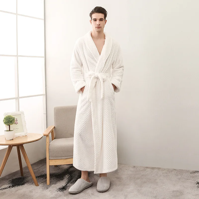 White Wen Men Women Bathroom Bath Towels for adults Bath Robe Towel Bathrobe Pajamas Body Spa Bath Gown serviette de bain toalha de banho - Color: White Wen