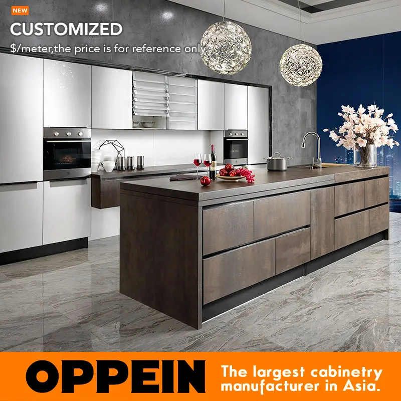 Гуанчжоу оппеин оптовая белый лак модульный кухонный шкаф Гриль плита OP14 068|modular