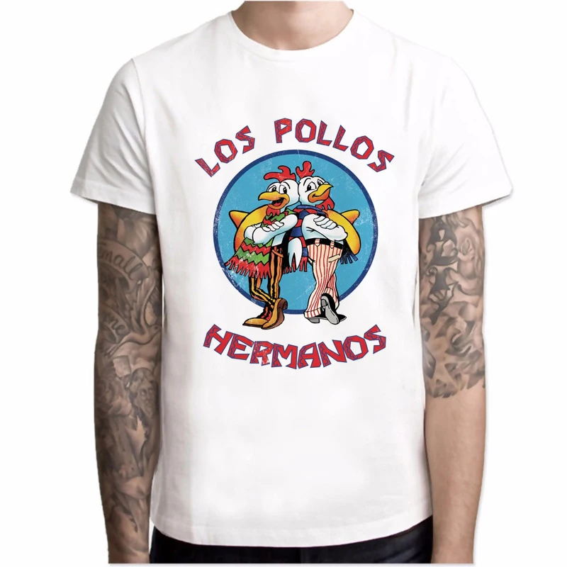 Новая футболка Мужская модная с коротким рукавом LOS POLLOS Hermanos Chicken Brothers хит