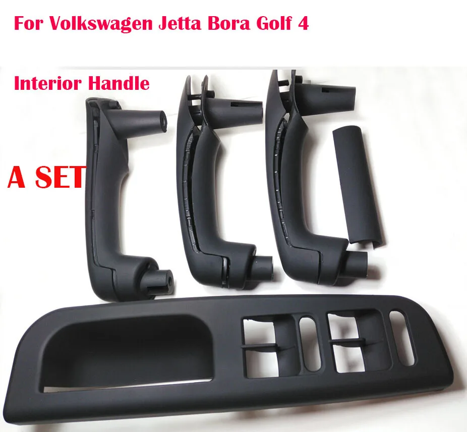 

A Set 8PCS Black Inner Door Handle For Volkswagen Jetta Bora Golf 4 Interior Handle for VW Handle Inner Armrest Free shipping