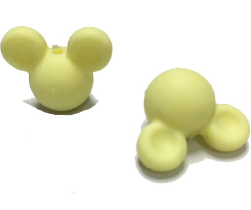 baby yellow 20 шт./лот мультфильм Микки свободные силиконовые бусины BPA Бесплатный силиконовый Прорезыватель для зубов из бусин DIY животных Прорезыватель бусины пищевого класса ожерелье игрушки - Цвет: baby yellow