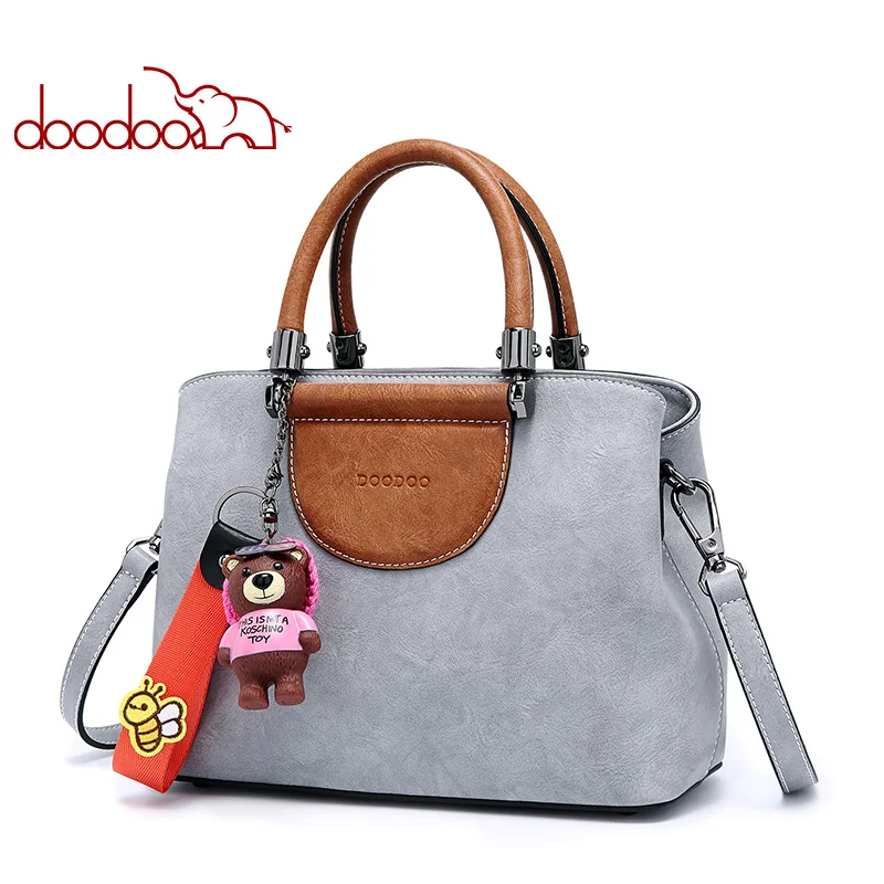 

DOODOO Brand Women Handbag Female Shoulder Crossbody Bags Ladies Pu Leather Top-handle 2019 New Tassel Decoration Messenger Bags