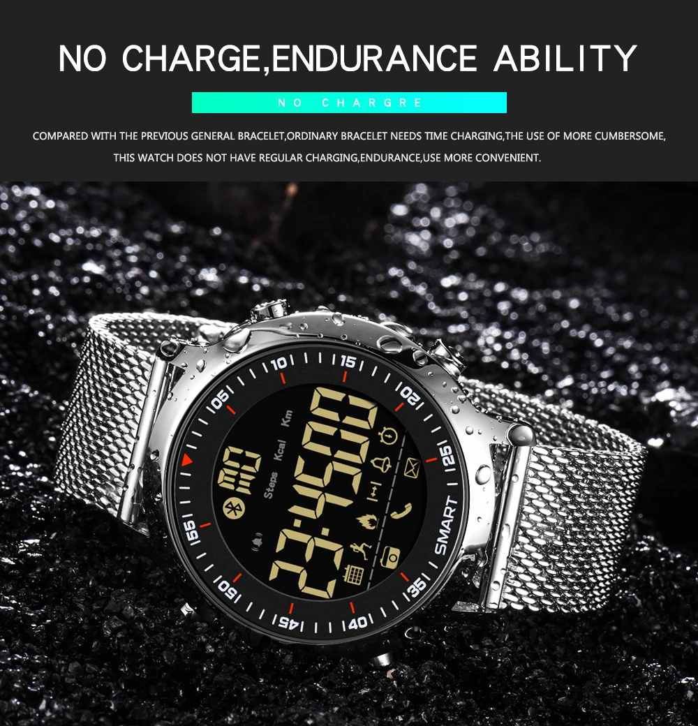 SYNOKE Smart Watch Sport Водонепроницаемый шагомеры сообщение напоминание Bluetooth открытый плавательный мужчины smartwatch для ios телефона Android смарт часы электронные часы спортивные часы фитнес часы