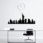 Виниловая наклейка на стену с изображением силуэта Нью-Йорка, пейзаж Нью-Йорка, для офиса, колледжа, общежития, гостиной, домашний декор, наклейка на стену CS2