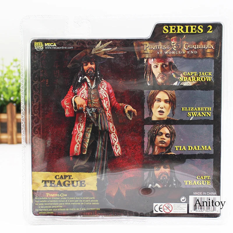 NECA Пираты Карибы Джек Воробей фигурка в мирах End Capt Teague фигурка игрушка в подарок 18 см KT4485