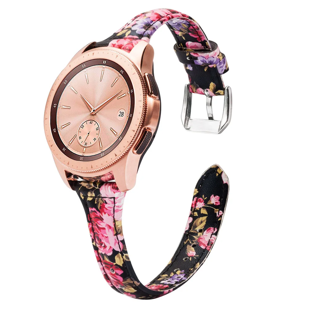blackpink Модный кожаный ремешок для samsung Galaxy Watch 42 мм 46 мм ремешок из натуральной кожи сменный ремешок для Galaxy Watch Active2 - Цвет ремешка: blackpink