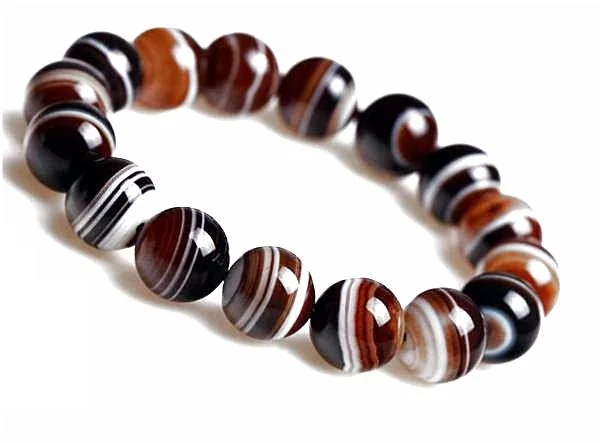 Женский браслет Agat e Круглый из нержавеющей стали с натуральным ониксом