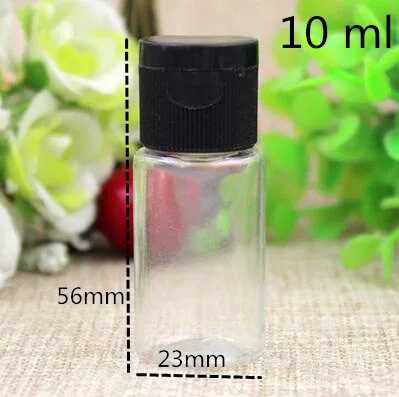 10 ml 50 шт. 10 50 80 100 мл прозрачный Пластик флакон духов ничуть Черный Флип верхнюю крышку пустые косметические контейнеры - Цвет: 10 ml