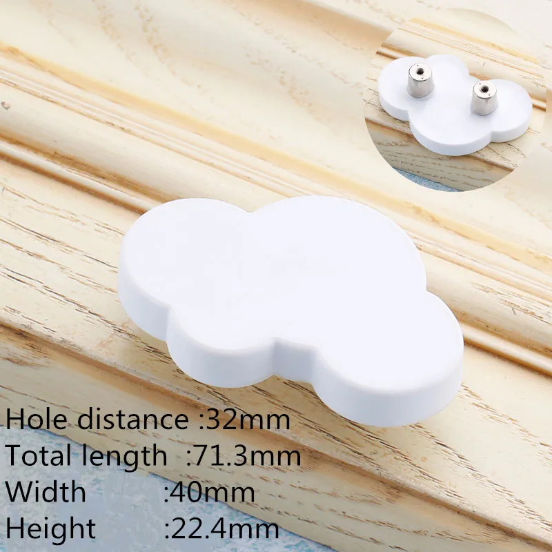 White cloud L KK& FING детские резиновые дверные ручки милые синие Сердце Звезда Луна кухонный шкаф ручки и ручки выдвижные ящики Мебельная ручка - Цвет: White cloud L