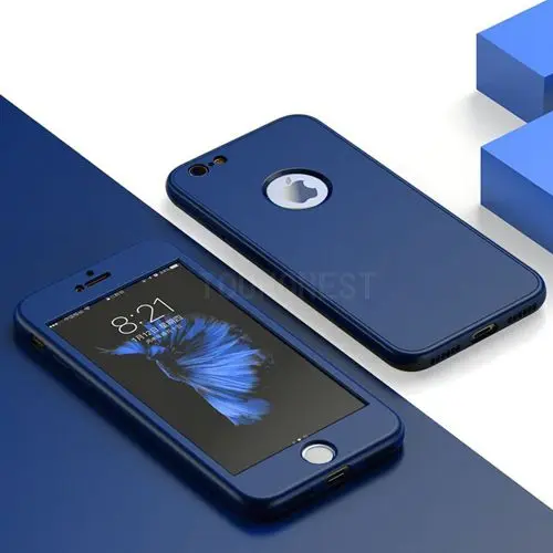 Dark Blue Резиновый силиконовый мягкий чехол для телефона для iPhone XS Max XR 6 6S 7 plus чехол s 360 Полный Чехол для iPhone 5 S 5 SE 8 plus чехол - Цвет: Dark Blue