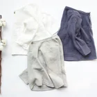 Футболки для девочек Детская Хлопковая одежда Детские футболки для маленьких мальчиков однотонные летние льняные топы с длинными рукавами